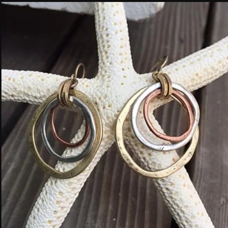 Vintage Circulaire Gouden & Zilveren Oorknoppen